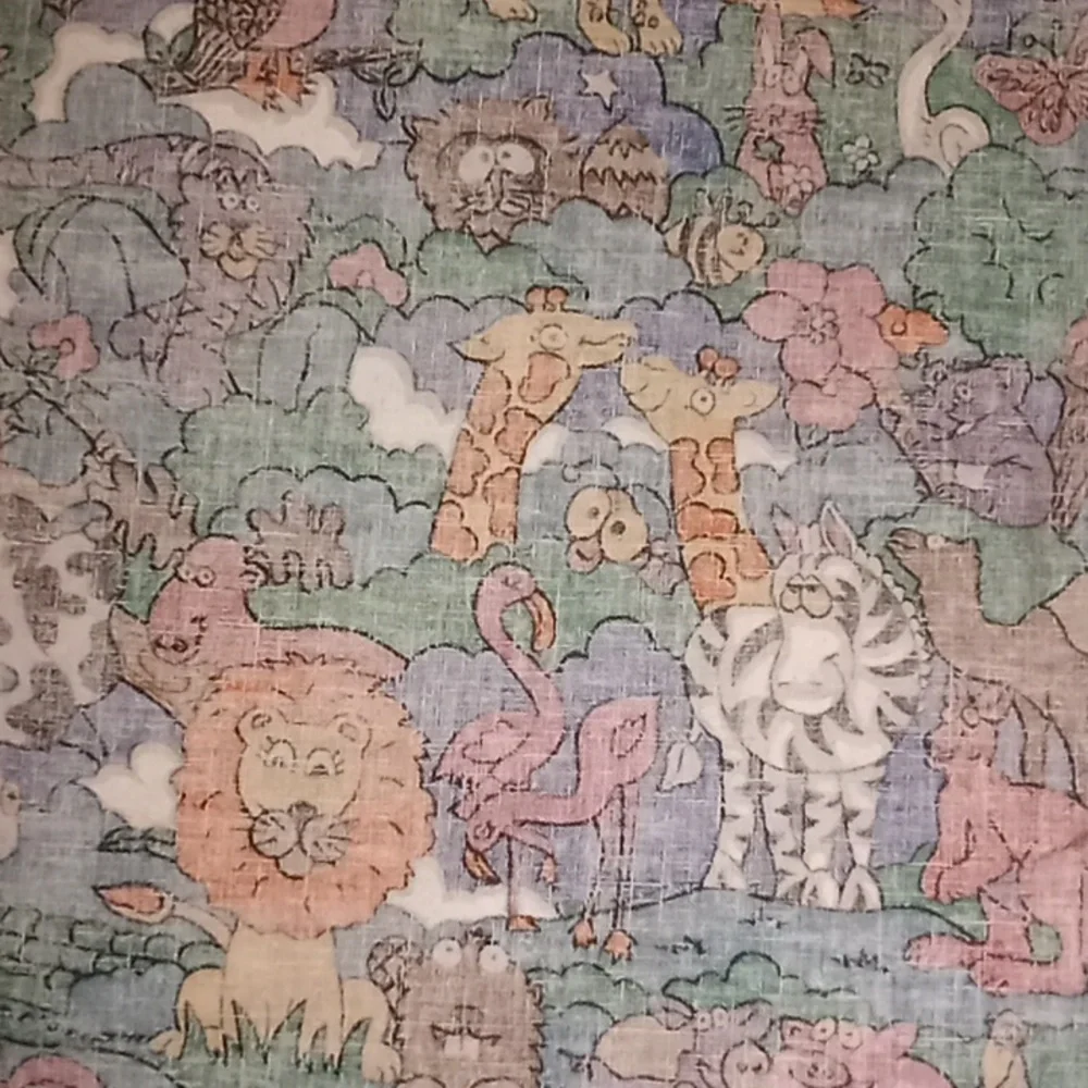 Extra Left Over Fabric Animal Print Noah's Ark Fabric Craft Curtain 44